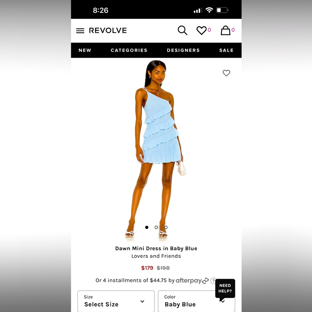 Lovers + Friends blue mini dress NWT